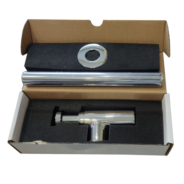 Сифон для умывальника латунный WIRQUIN LINEIS 1 1/4" х 32 мм, без выпуска, отвод с розеткой, хром