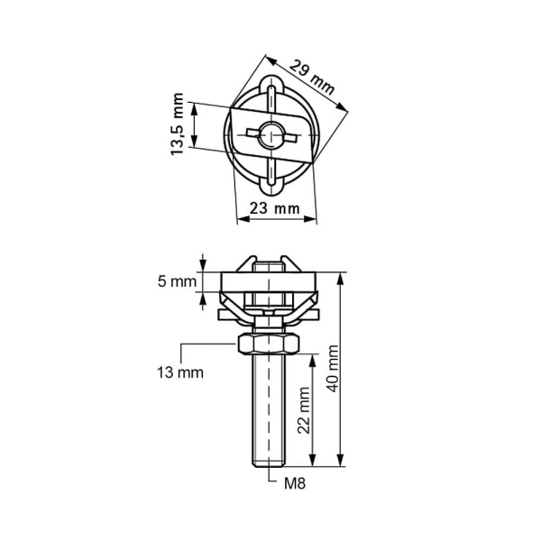 Болт М8 х 40 мм быстрого монтажа Walraven BIS RapidRail