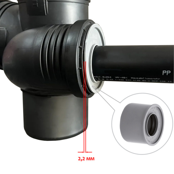 Переход Airfit суперкомпакт DN 75x40 мм