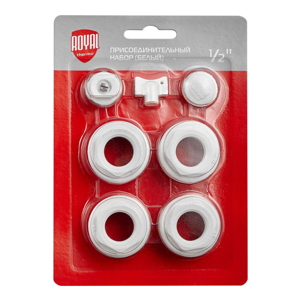 Комплект 1/2" для подключения секционных радиаторов Royal Thermo, белый
