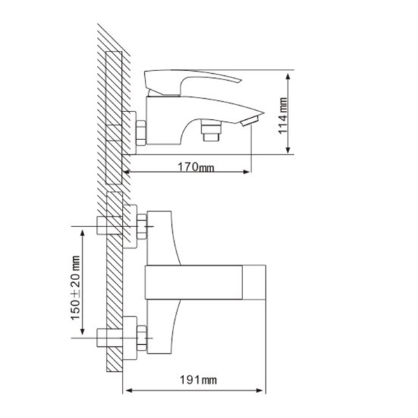 Смеситель для ванны Gappo Jacob G3007 хром