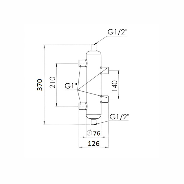 Гидрострелка 1"х4 AV Engineering AVE155016 (45 кВт) Гидрострелка 1"х4 AV Engineering AVE155016 (45 кВт)