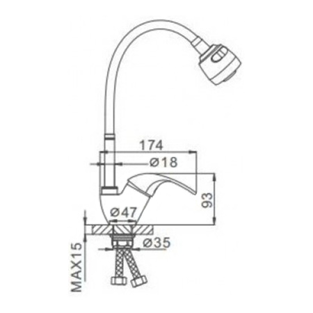 Смеситель для кухонной мойки Frap F4303 высокий хром