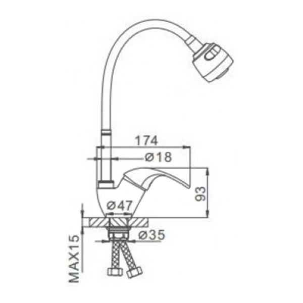 Смеситель для кухонной мойки Frap F4303 высокий хром