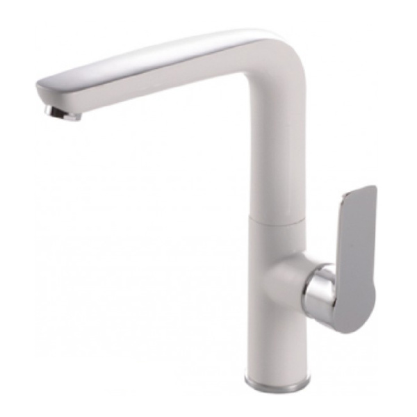 Смеситель для кухонной мойки Gerhans K14080W высокий белый