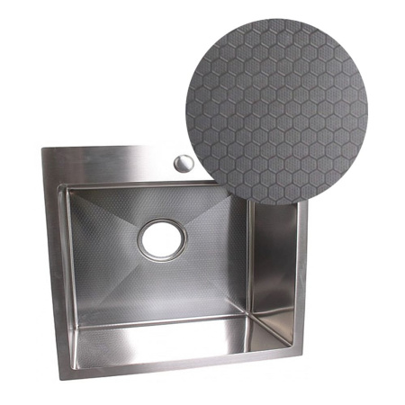 Мойка кухонная WISENT WS-35044D Сатин-декор (500 х 440 х 220 мм)