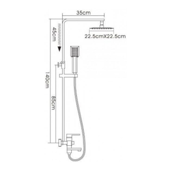 Душевая система с изливом Frap F2420 хром