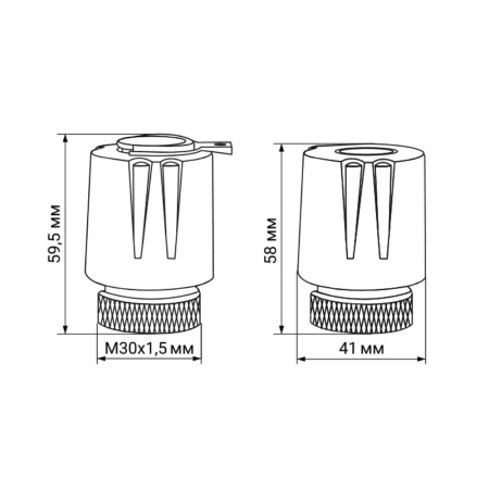 Сервопривод электротермический двухпозиционный VARMEGA (нормально открытый) Сервопривод электротермический двухпозиционный VARMEGA (нормально открытый)
