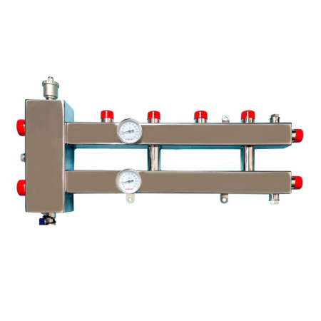 Гидравлический разделитель совмещенный с коллектором 2+1 вых. квадратный (наржавеющая сталь) VIEIR
