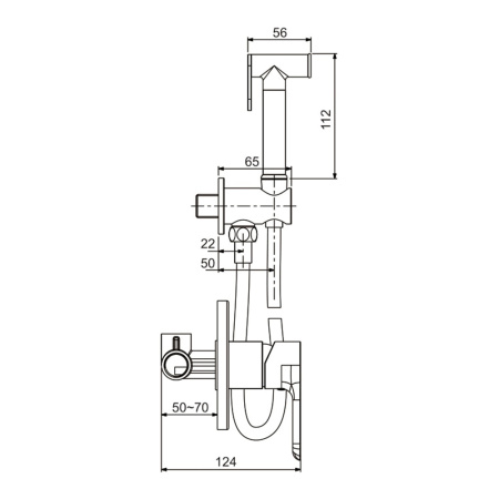 Смеситель для гигиенического душа скрытого монтажа Gappo Noar G7248 хром
