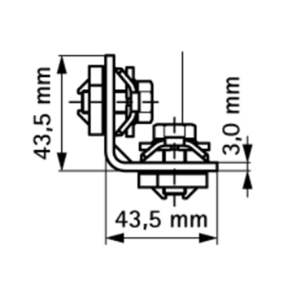Угол 90° 43.5 х 43.5 мм быстрого монтажа WM0-35 Walraven BIS RapidRail