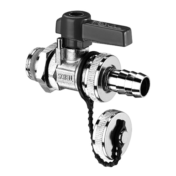 Кран шаровой 1/2 НР сливной со штуцером 14,5 мм Schell