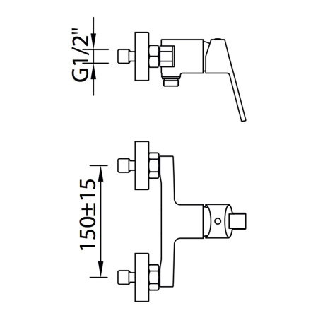 Смеситель для душа Clever S12 XTREME 99831 с душевым гарнитуром