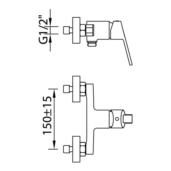 Смеситель для душа Clever S12 XTREME 99831 с душевым гарнитуром