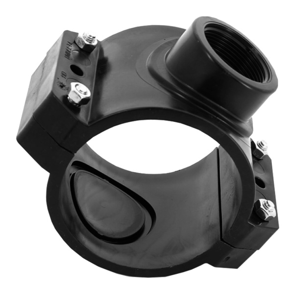 Хомут пластиковый для врезки в трубу 110 х 1 1/2" ВР Unidelta