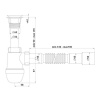 Сифон для умывальника 1 1/2" х 40 с гибкой трубой 40x40/50 Ани Пласт Варяг C5015