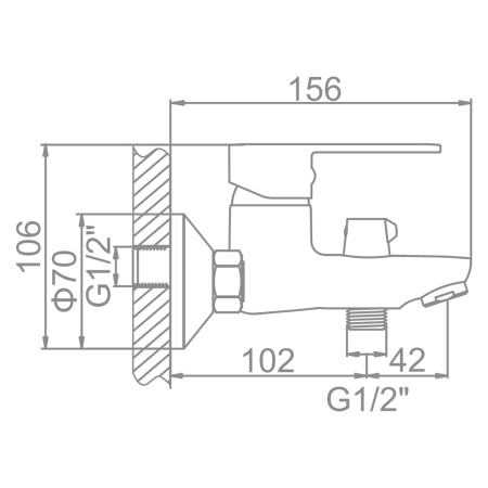 Смеситель для ванны Ledeme L3010 хром