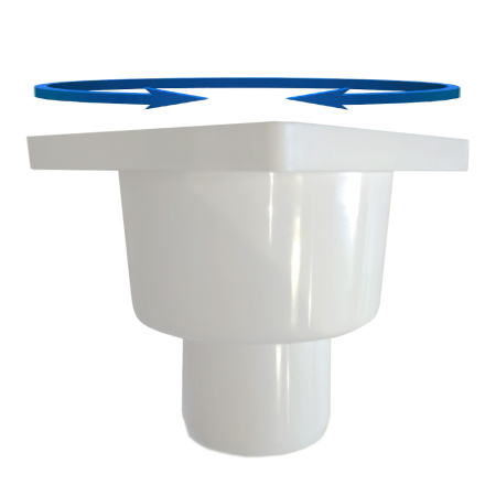 Трап для душа прямой c пластиковой решёткой 100х100 мм Good Work DN 50, белый