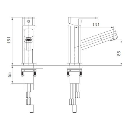 Смеситель для умывальника Gerhans K11016 хром