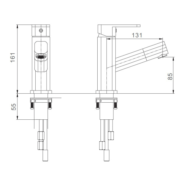 Смеситель для умывальника Gerhans K11016 хром