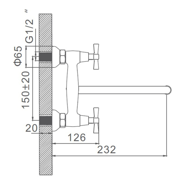 Смеситель для кухонной мойки двухвентильный Gerhans K14313