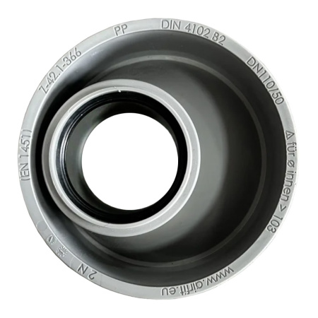 Переходник эксцентрический DN 110/50 мм для срезанной трубы Airfit Переходник эксцентрический DN 110/50 мм для срезанной трубы Airfit