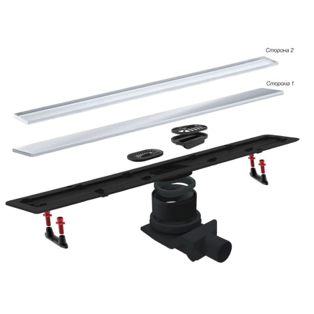 Душевой трап линейный 650 мм 2в1 Pestan Confluo Frameless Line (хром матовый / под плитку)