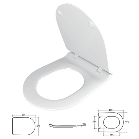 Комплект инсталляции 5 в 1 Alcaplast Rimflow с белой кнопкой M670