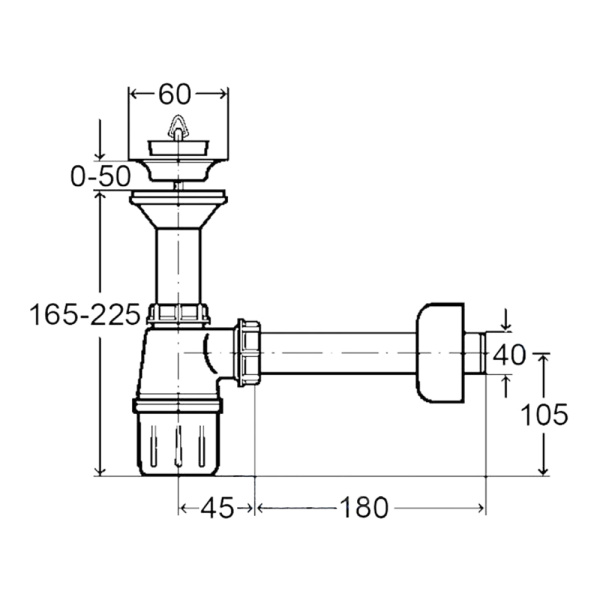 Сифон для умывальника с выпуском 1"1/4 х 40 мм Viega