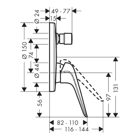 Смеситель для ванны Hansgrohe Novus 71045000