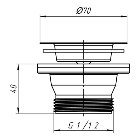 Выпуск для ванны 1 1/2" Ани Пласт M100 с нержавеющей сеткой