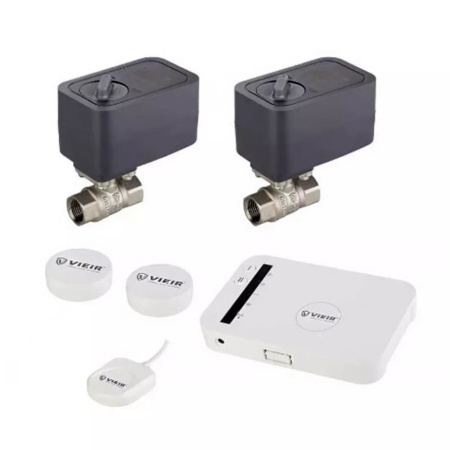 Система защиты от протечек 1/2" с беспроводными датчиками и Wi-Fi, VIEIR VR14-1