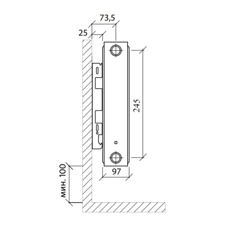 Радиатор стальной панельный Royal Thermo COMPACT тип 22 300 х 500 (C22-300-500 RAL 9016)