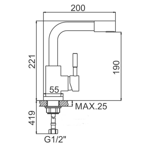 Смеситель для умывальника Ledeme L1098-4 высокий поворотный