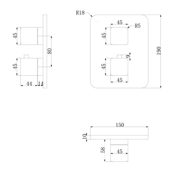 Термостатическая душевая система скрытого монтажа Omnires Parma SYSPM11CR