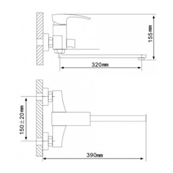 Смеситель для ванны Gappo Jacob G2207-35X с душевым гарнитуром хром
