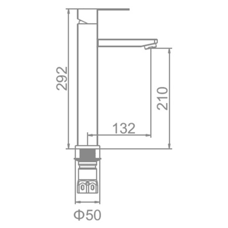 Смеситель для умывальника Ledeme L71133 высокий