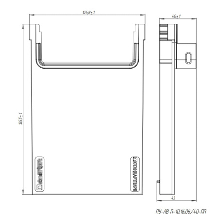 Переходник DN100 S'park 186 х 126 мм для лотка Standartpark