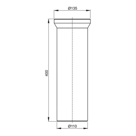 Фановая труба для унитаза прямая 110 х 400 мм Alcaplast A91-400