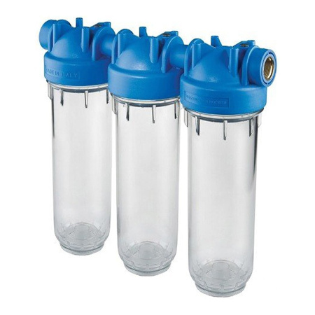 Магистральный фильтр для очистки воды Atlas Filtri DP 10 TRIO 1/2" OT TS (тройной), без картриджей