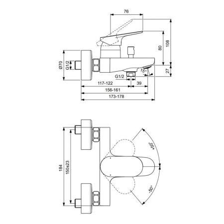 Смеситель для ванны Ideal Standard CeraLife O