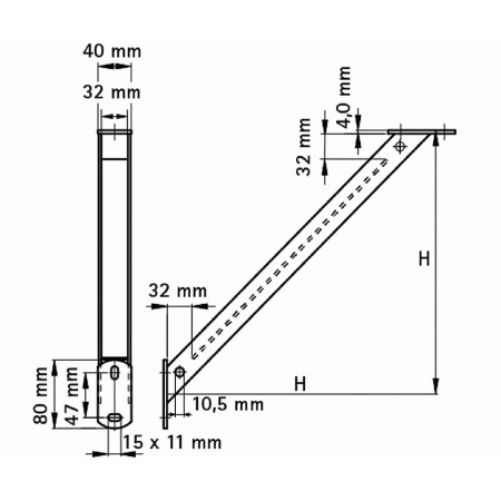 Подпорка для консоли 380 мм Walraven BIS