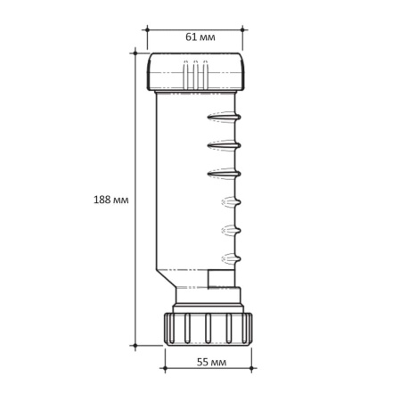 Клапан-сифон с сухим гидрозатвором 32 мм HepvO (1 1/4" х 32 мм)