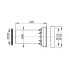 Патрубок для подключения подвесного унитаза 90 х 200 мм Alcaplast M902