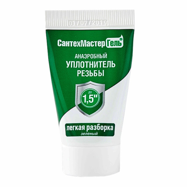 Анаэробный герметик гель "СантехМастер" для резьбовых соединений 15г, зелёный