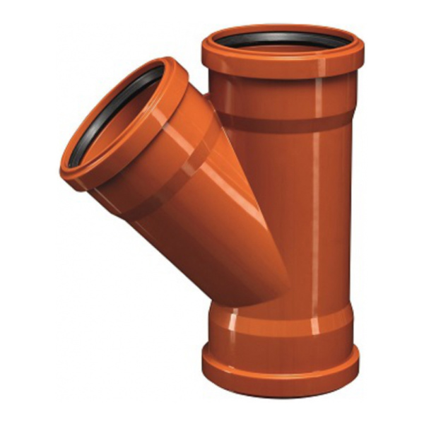 Тройник канализационный наружный Ostendorf трехраструбный 110 х 110 мм 45°