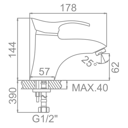 Смеситель для умывальника Ledeme L1001 хром