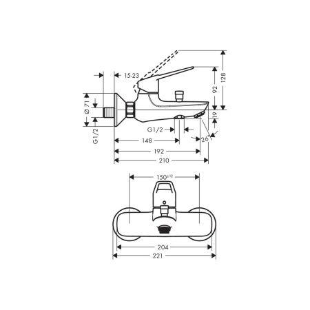 Смеситель для ванны Hansgrohe Novus Loop 71340000