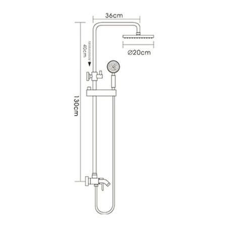 Душевая система с изливом Frap F2416 хром