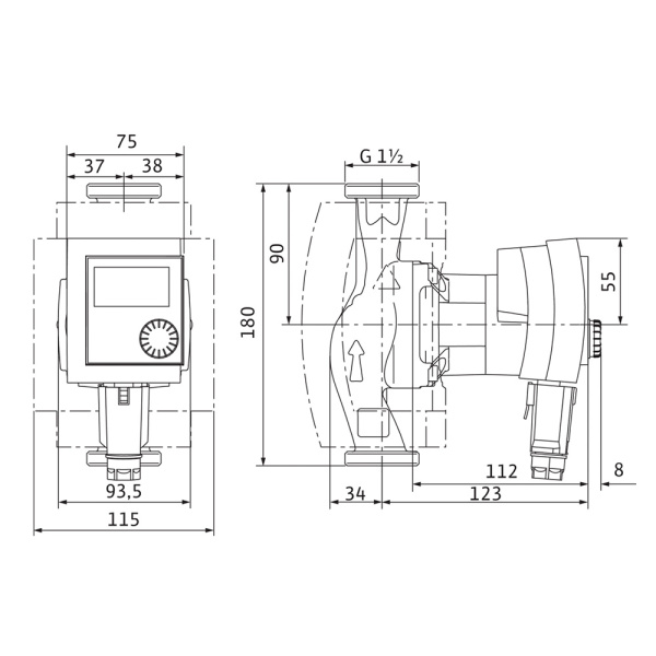 Насос циркуляционный Wilo Stratos PICO 25/1-4-180 Насос циркуляционный Wilo Stratos PICO 25/1-4-180